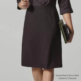 Emma Pencil Short Skirt – Cationic Charcoal